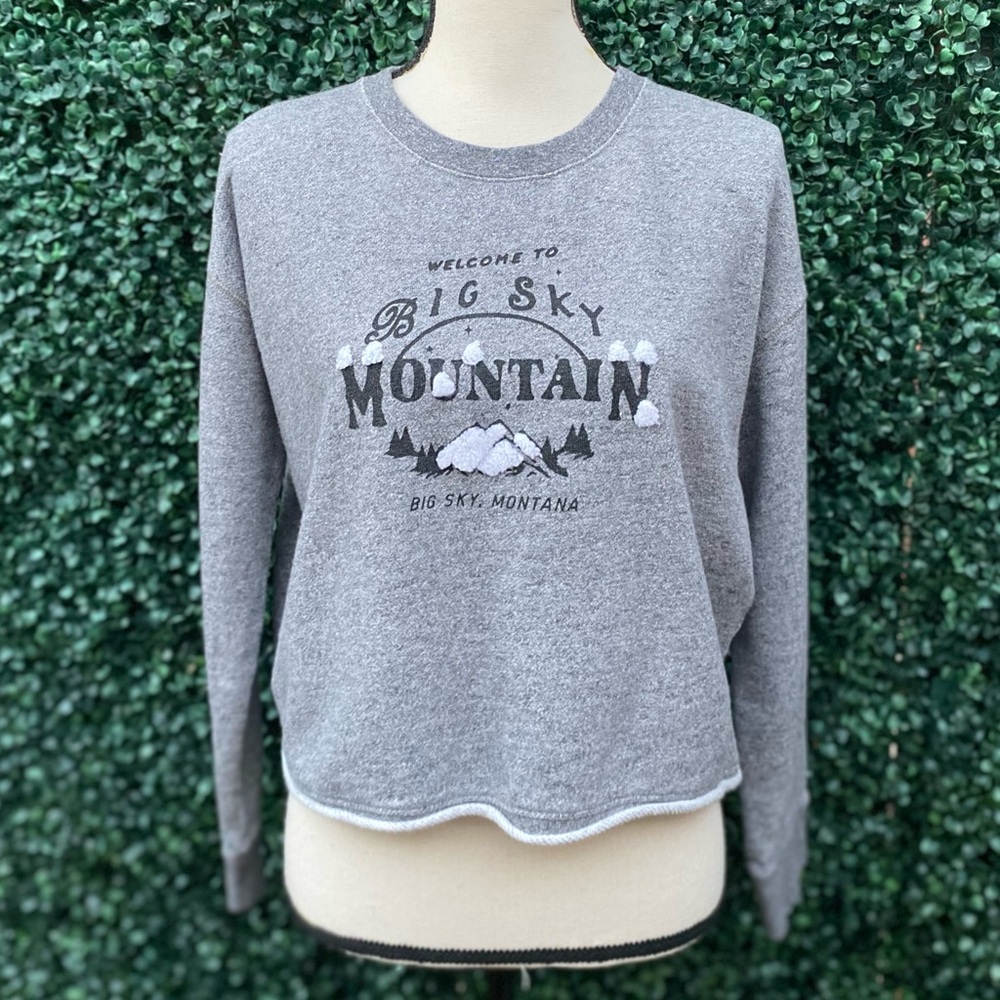 Madewell Big Sky Crop Cutoff Sweatshirt Long Sleeves